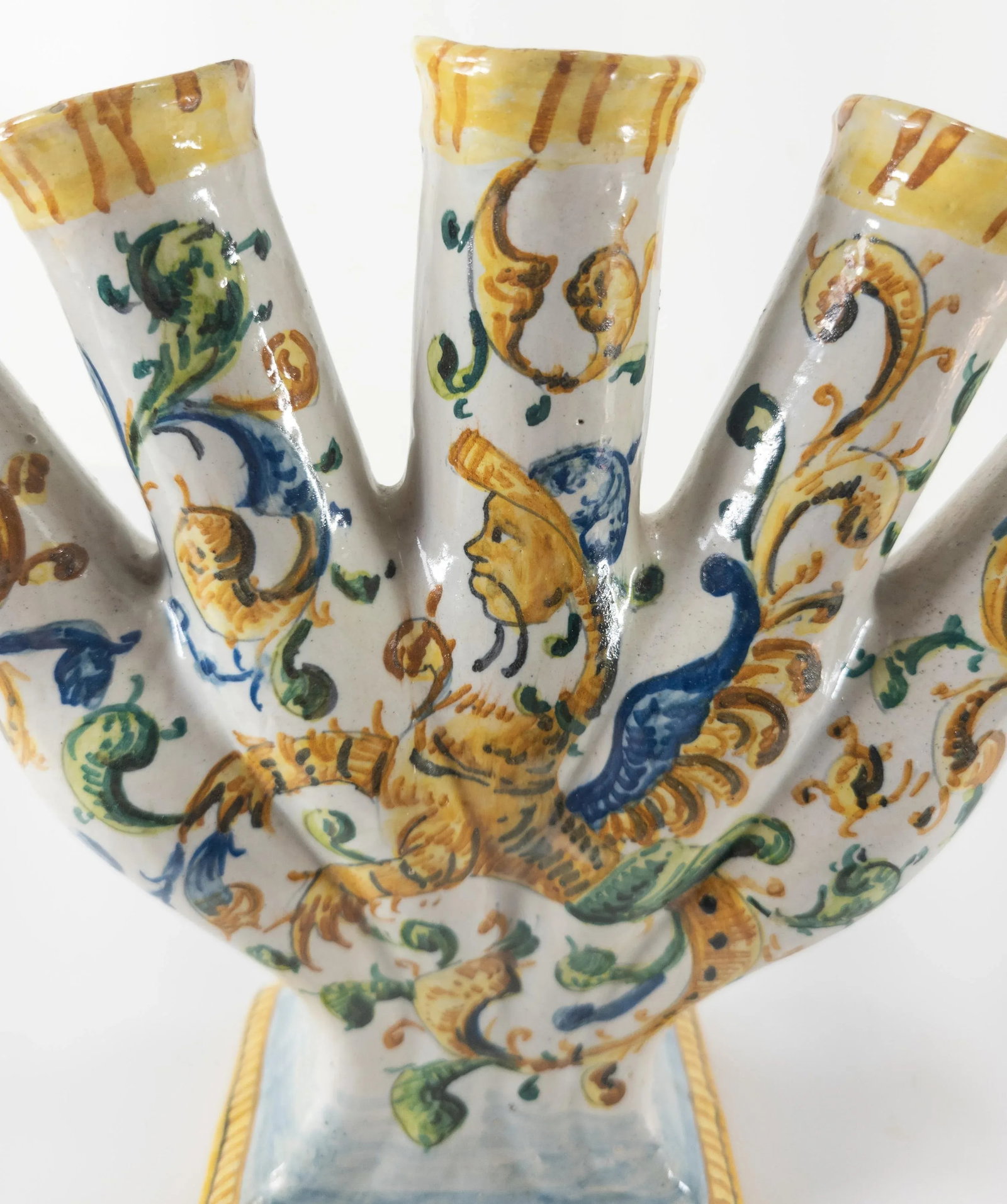 19th/20th Century European Majolica Maiolica Faience Tulipiere Flower Vase - 7