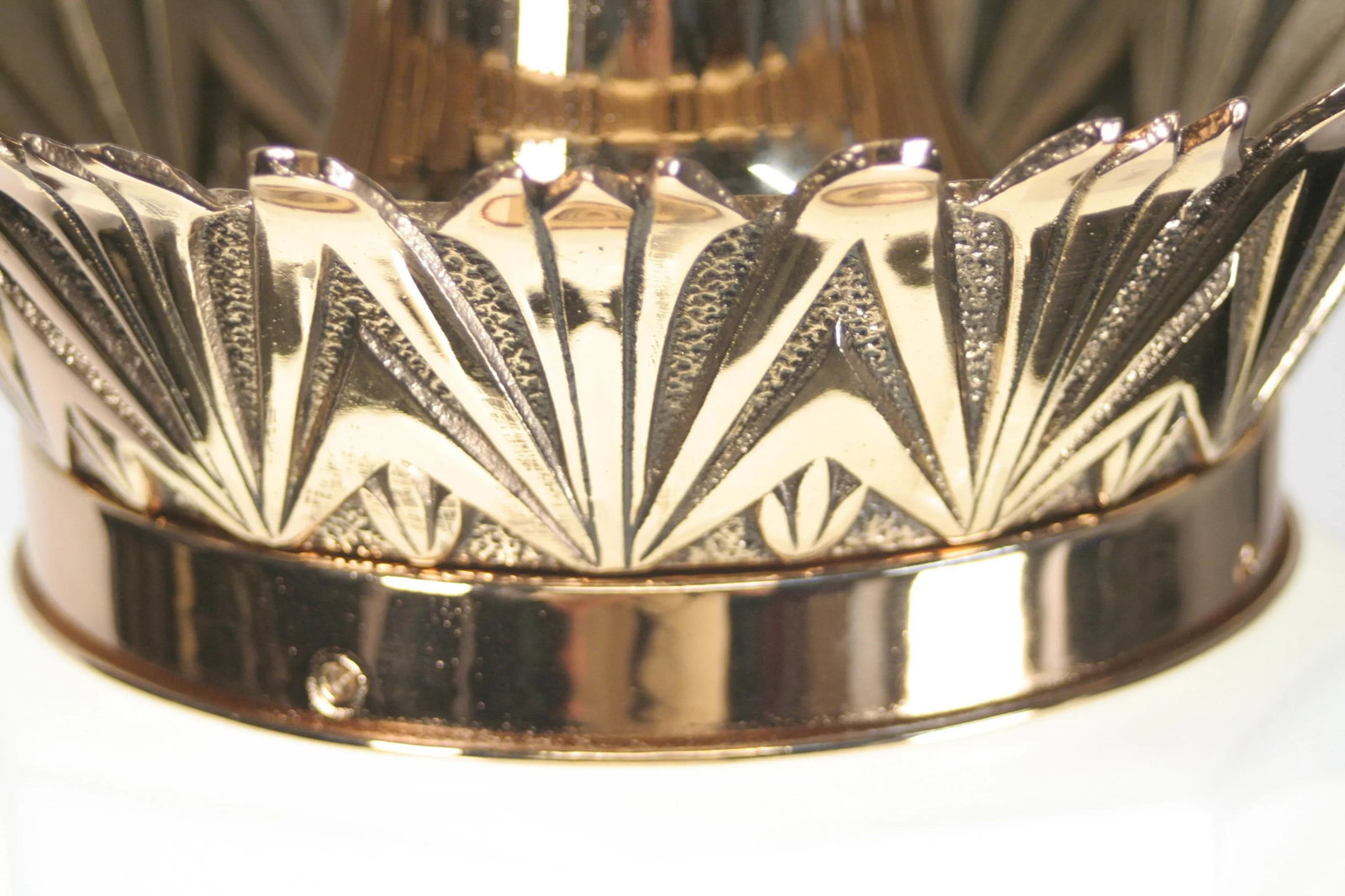 1930s Art Deco Polished Bronze Commercial Pendant With Black and White Shade - 5
