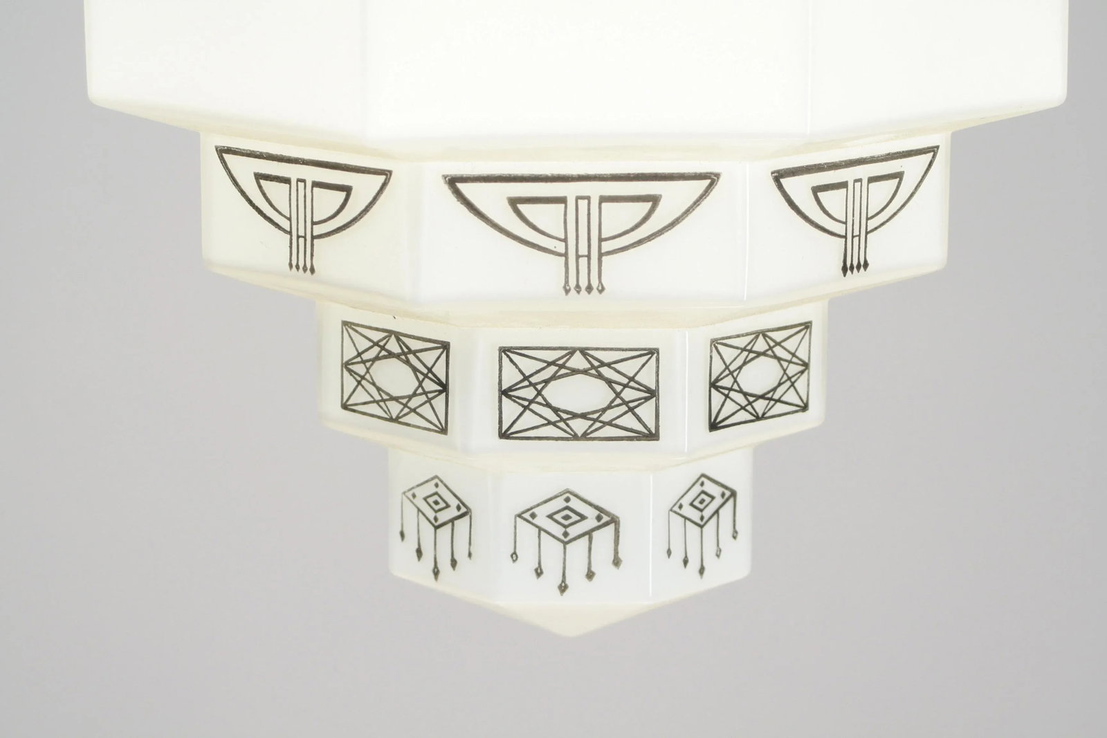 1930s Art Deco Polished Bronze Commercial Pendant With Black and White Shade - 7