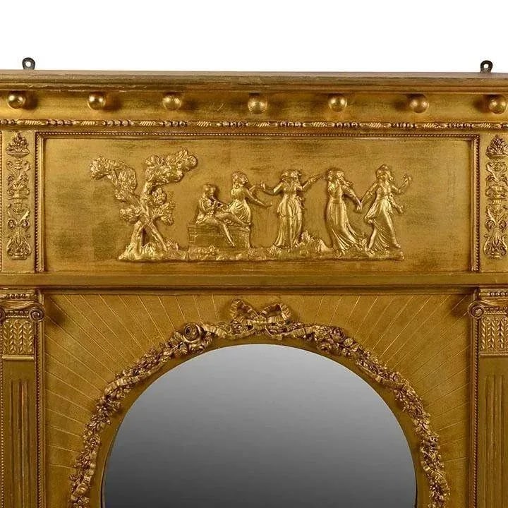 Late 19th Century Carved Gilt Wood Overmantel Mirror - 3