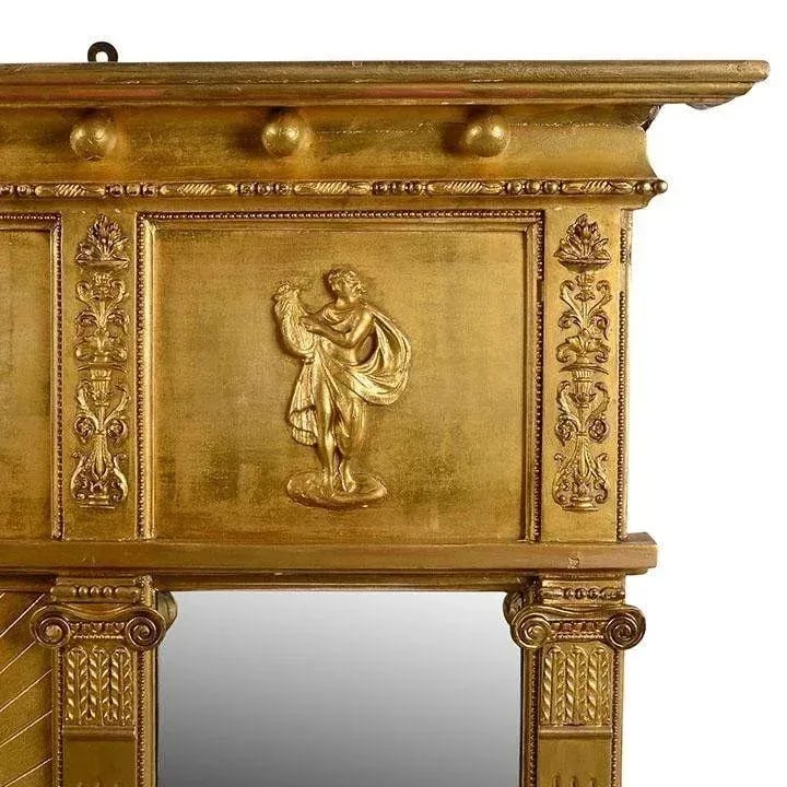Late 19th Century Carved Gilt Wood Overmantel Mirror - 4
