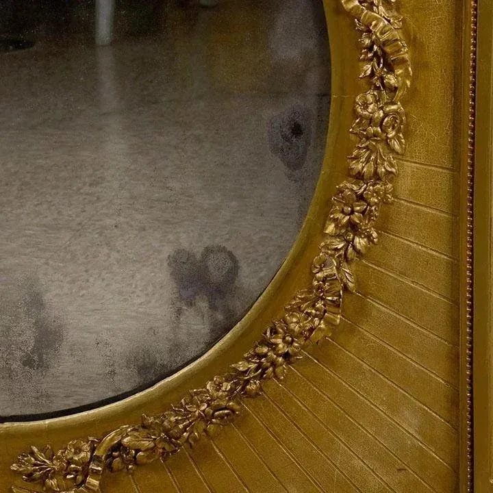 Late 19th Century Carved Gilt Wood Overmantel Mirror - 6