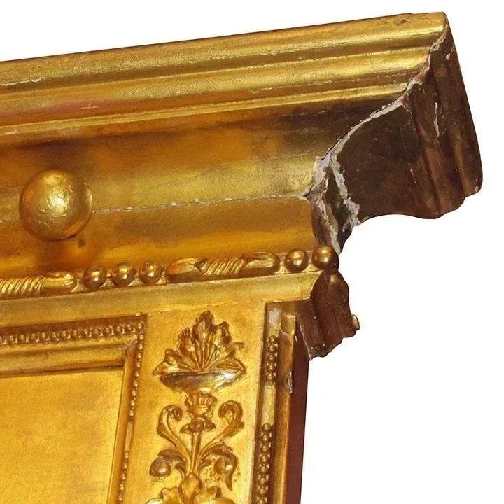 Late 19th Century Carved Gilt Wood Overmantel Mirror - 7