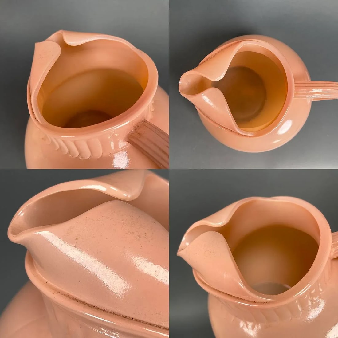 Vintage 1950s Mid-Century Anchor Hocking Ball Tilt Pastel Pitcher & Glasses Set- 7 Pieces - 11