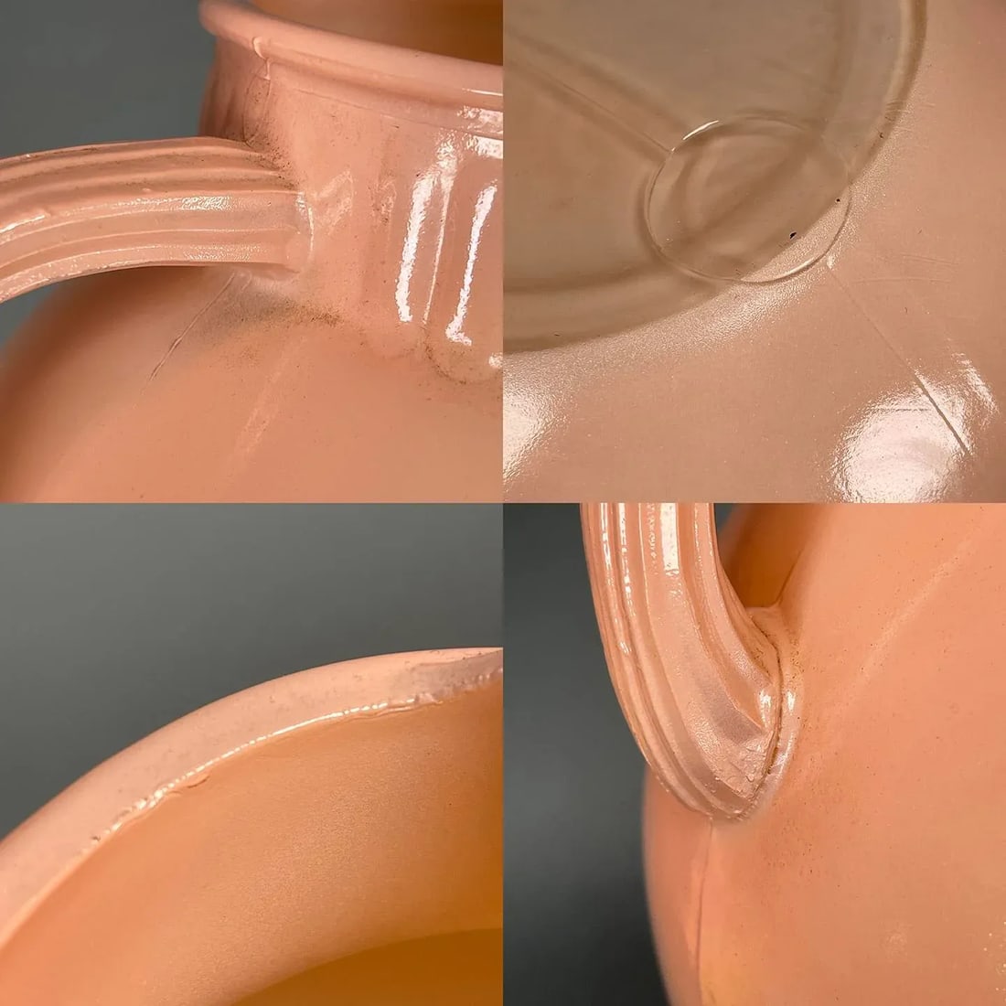 Vintage 1950s Mid-Century Anchor Hocking Ball Tilt Pastel Pitcher & Glasses Set- 7 Pieces - 12