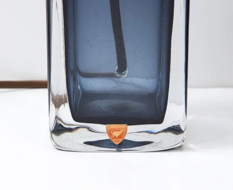 Pair of Orrefors Sapphire Blue Lamps - 5