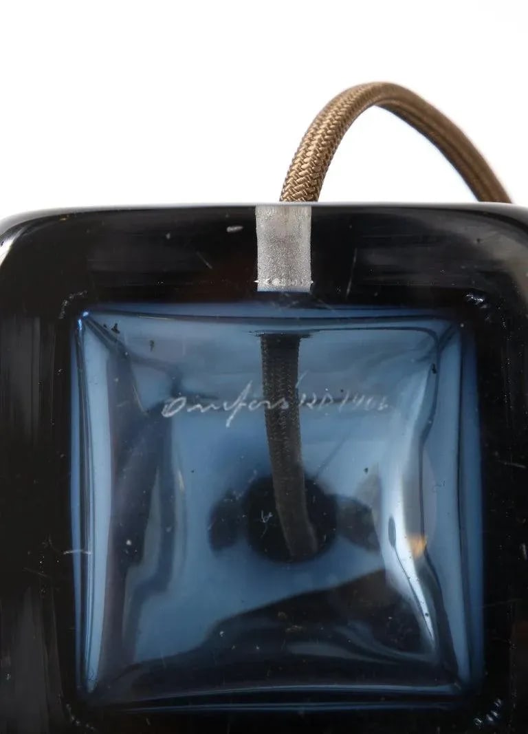 Pair of Orrefors Sapphire Blue Lamps - 7