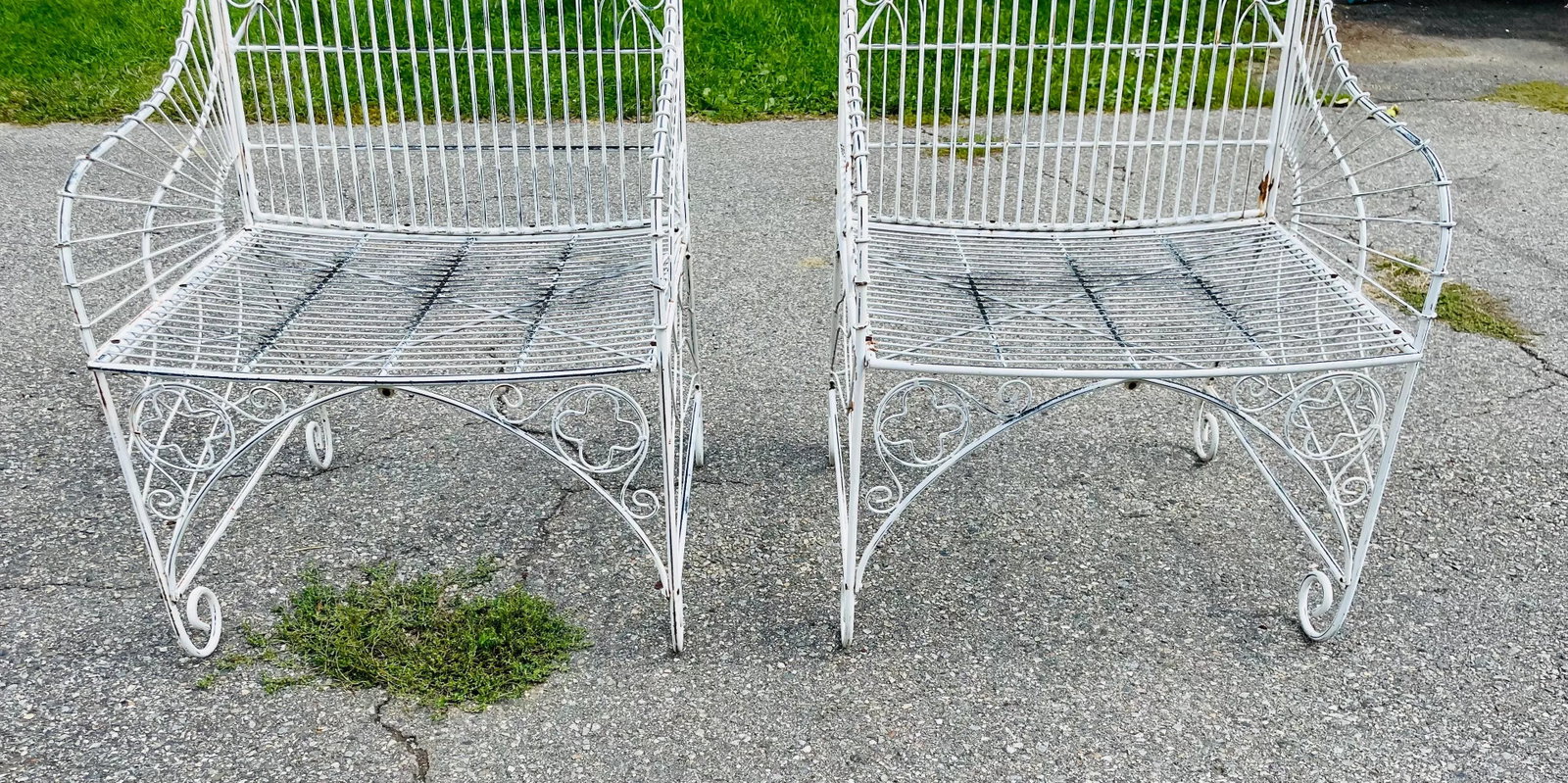 Vintage Wrought Iron Patio Furniture a Pair of Chairs - 4
