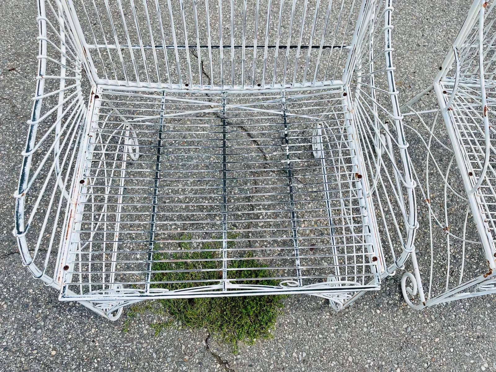 Vintage Wrought Iron Patio Furniture a Pair of Chairs - 7