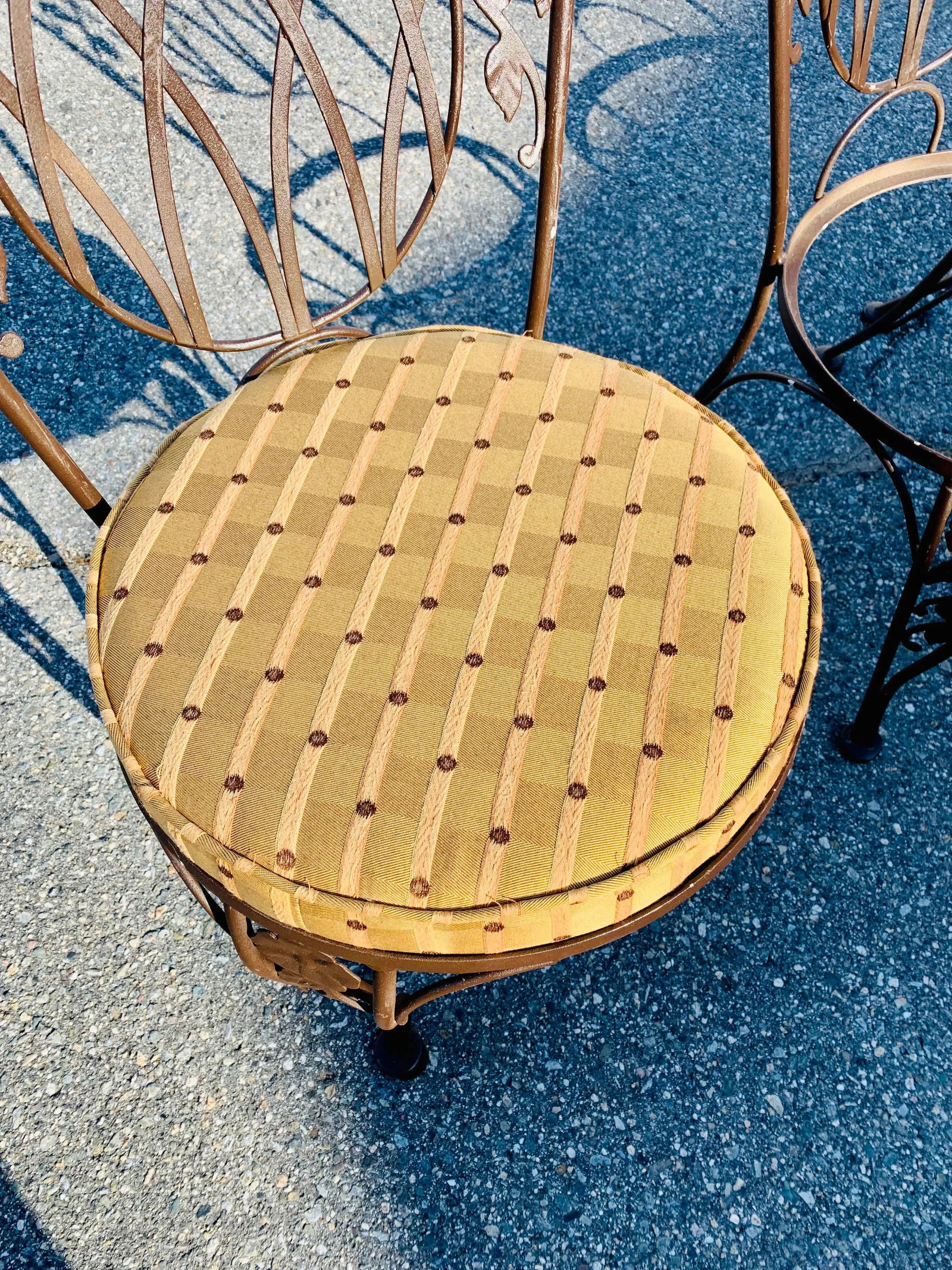 Vintage Wrought Iron Outdoor Dining Chairs - 8