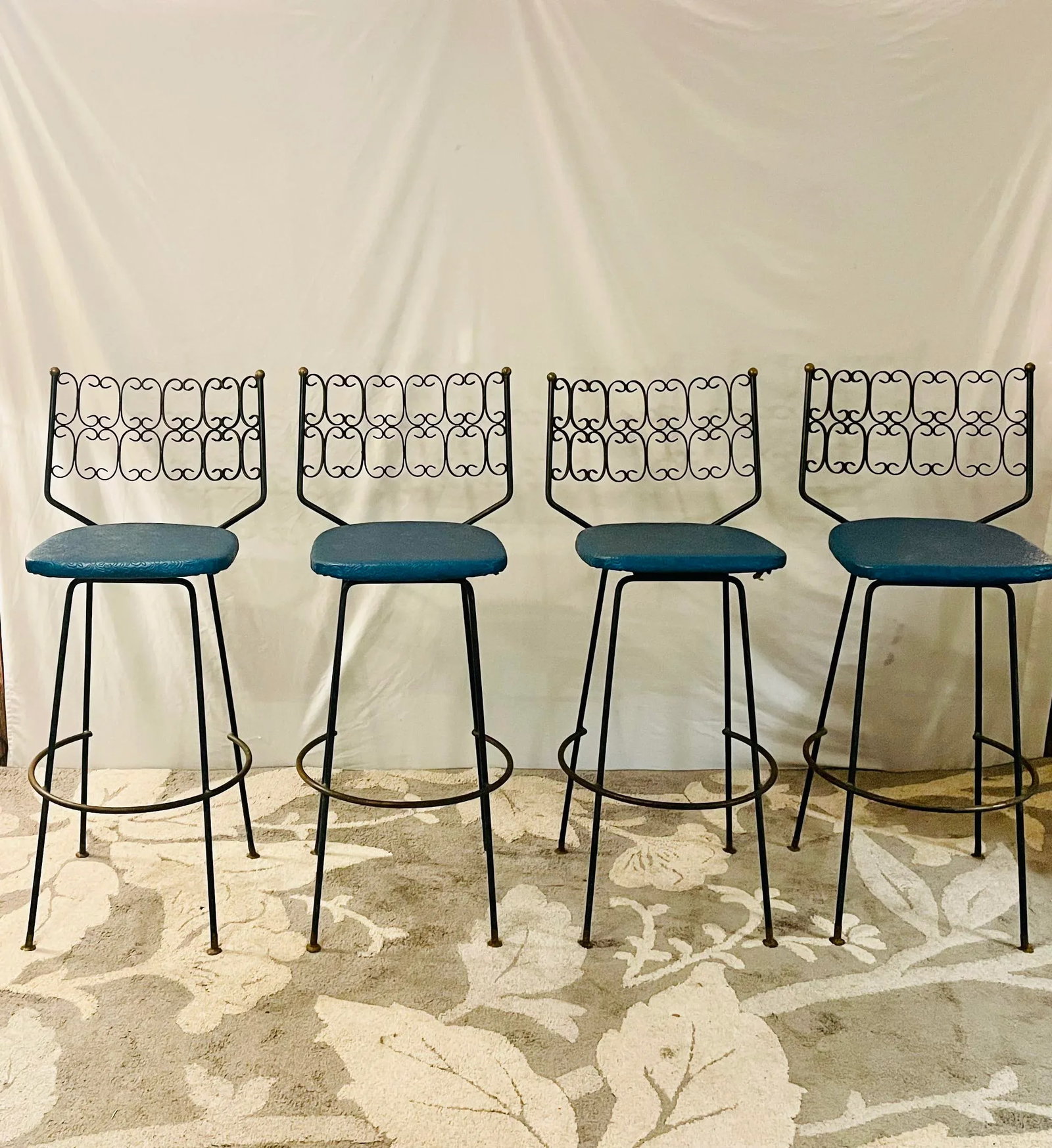 Vintage Wrought Iron Outdoor Patio Chairs - 2
