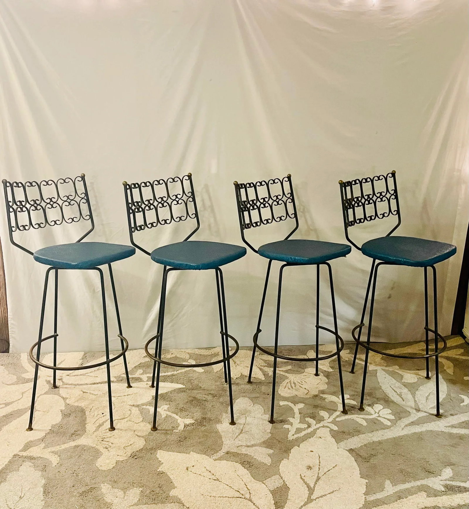 Vintage Wrought Iron Outdoor Patio Chairs - 3