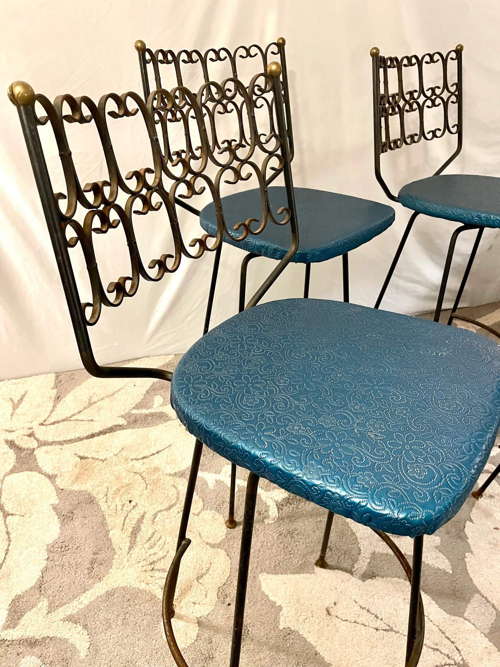 Vintage Wrought Iron Outdoor Patio Chairs - 5