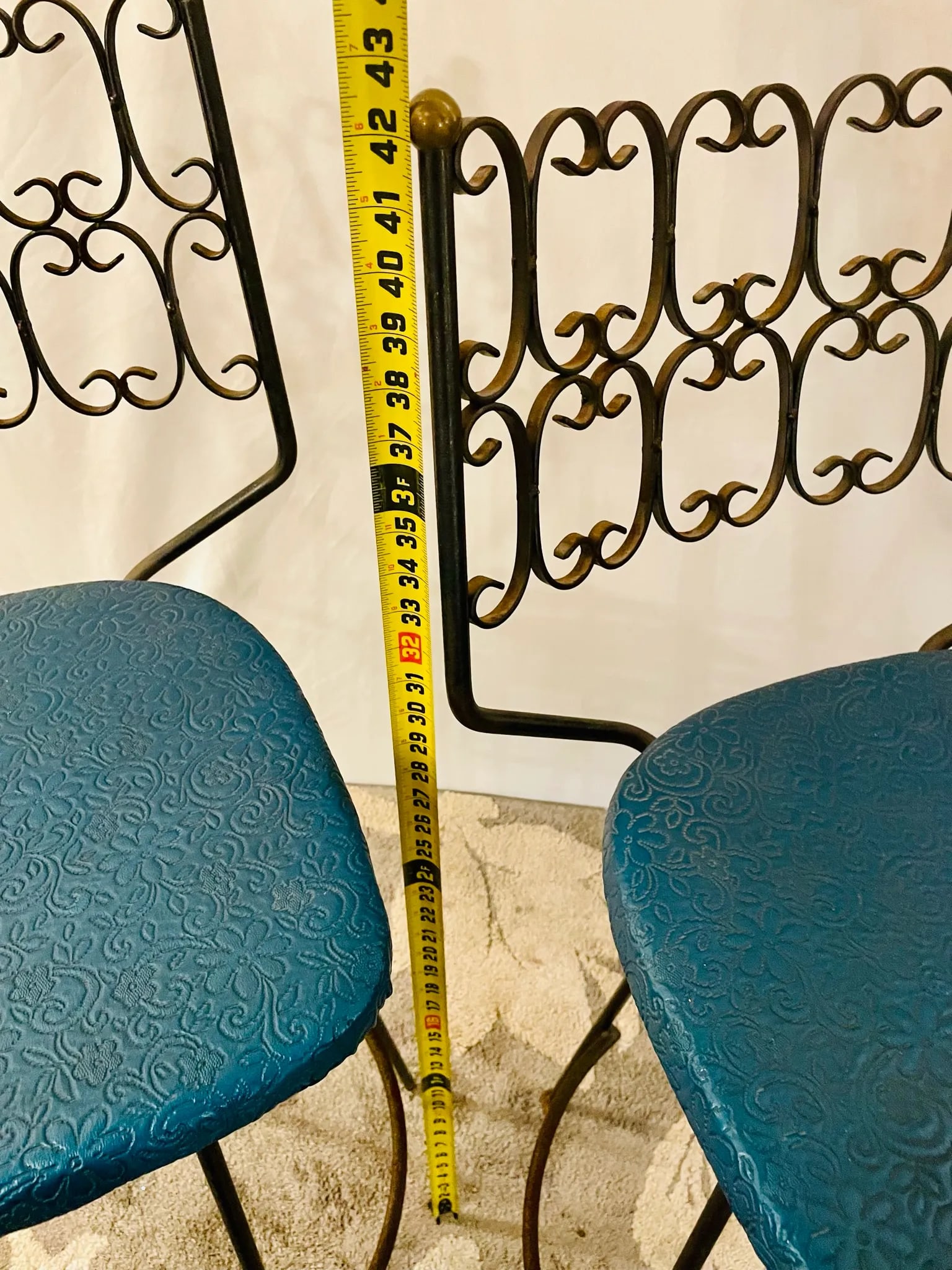 Vintage Wrought Iron Outdoor Patio Chairs - 7