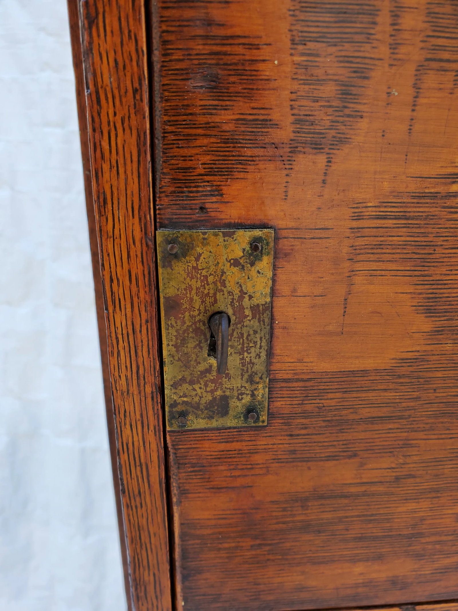 Antique Arts & Crafts Tiger Oak Shaving Stand With Adjustable Mirror Circa 1910s - 8