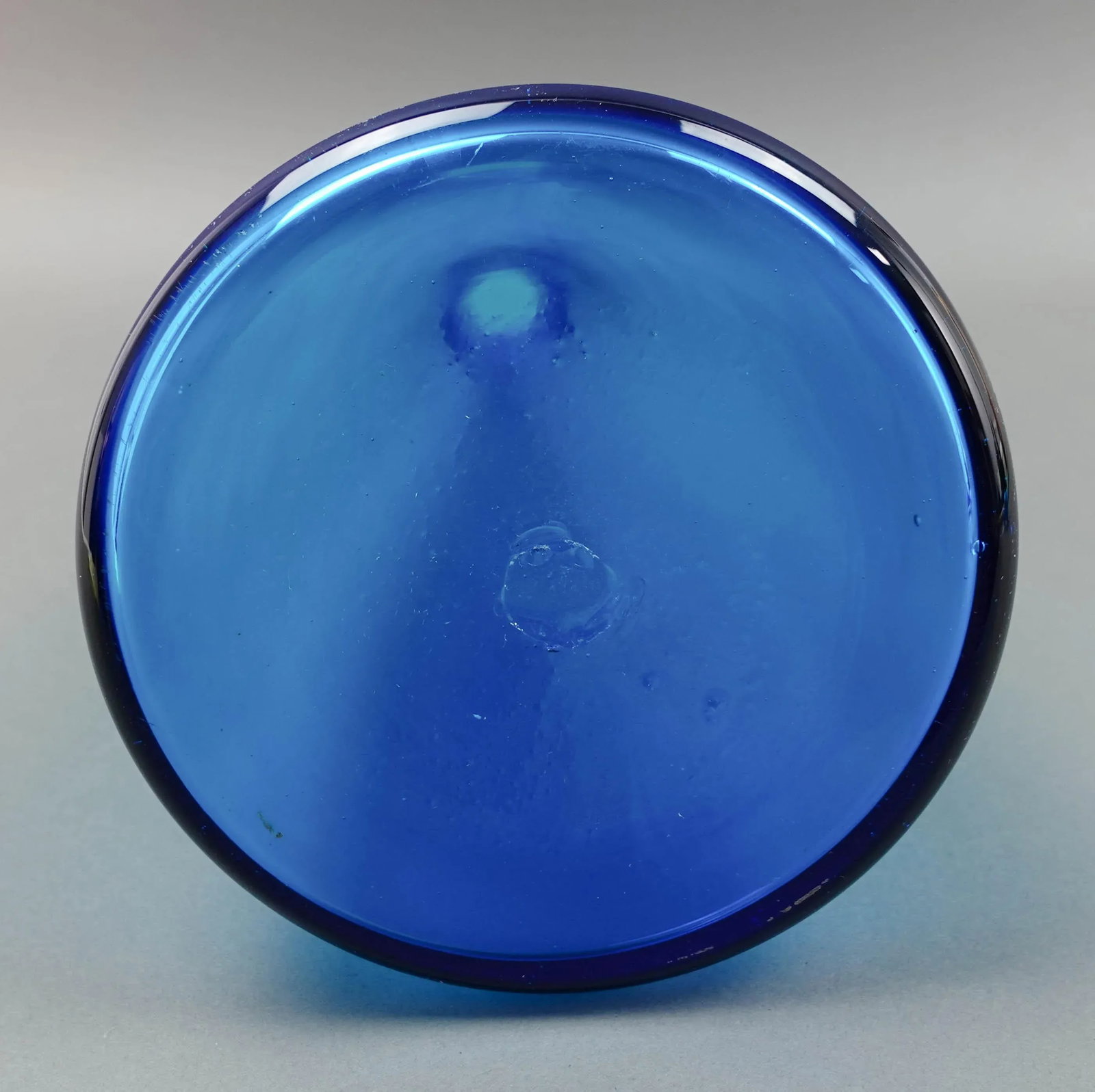 Vintage Blenko by Winslow Anderson Mid-Century Modern Blue Glass Decanter Bottle With Stopper # 920- - 5