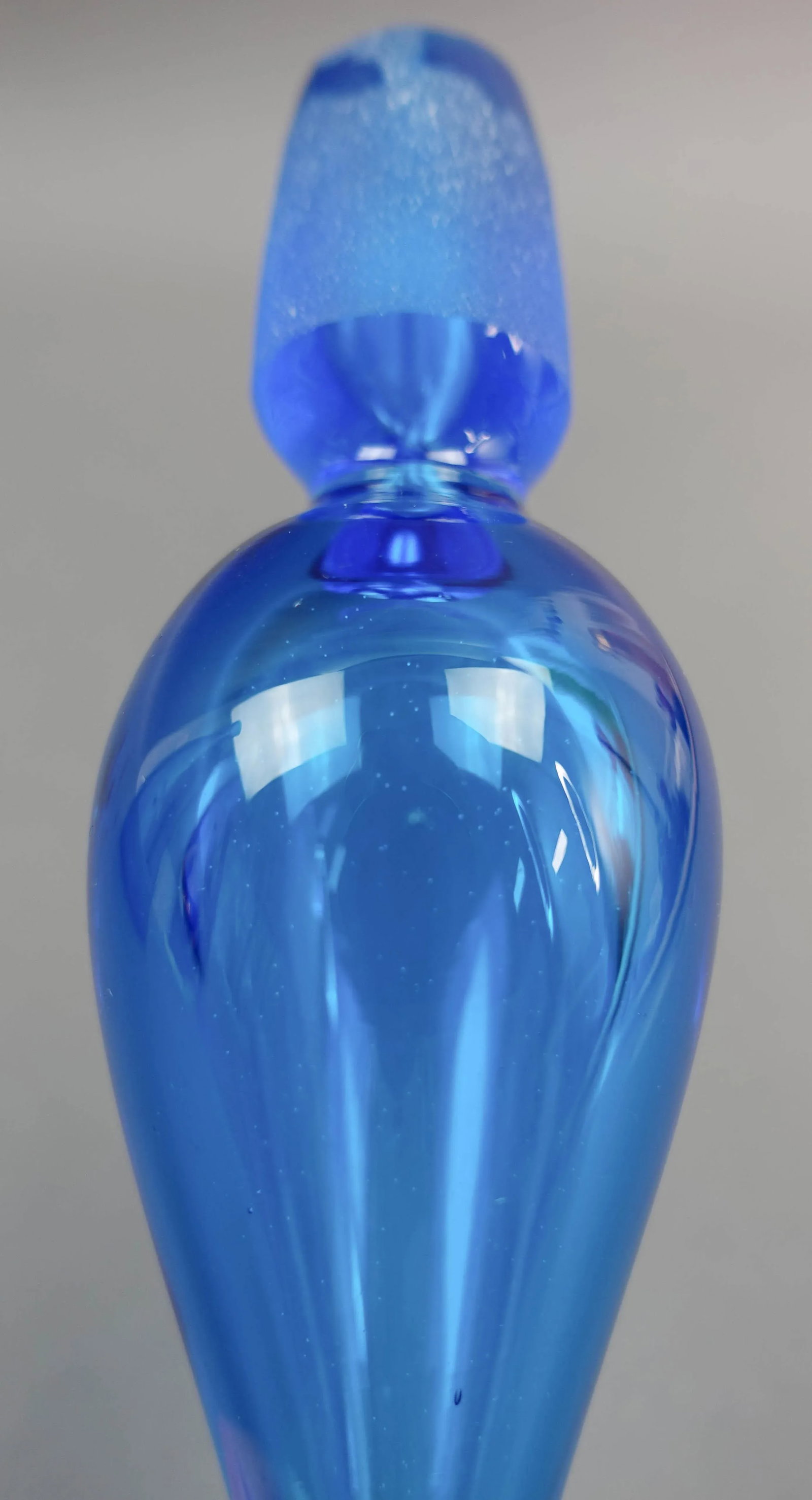 Vintage Blenko by Winslow Anderson Mid-Century Modern Blue Glass Decanter Bottle With Stopper # 920- - 6