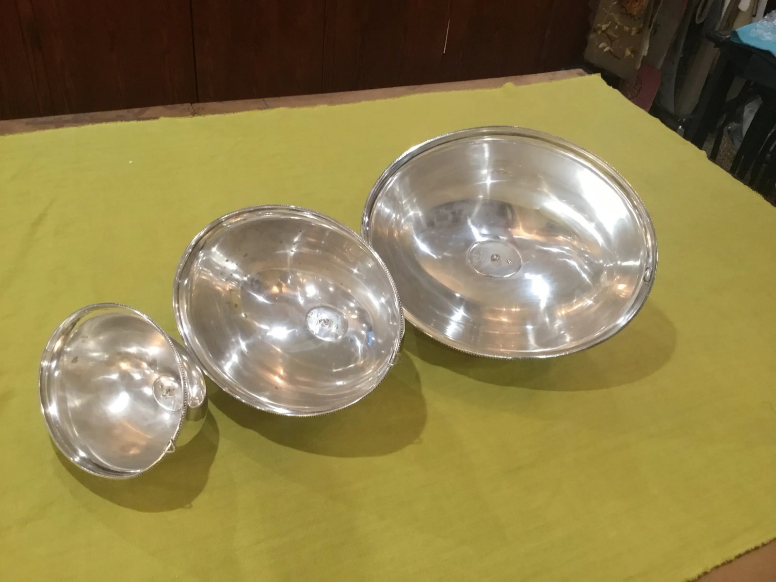 Antique English Graduated Meat Domes Food Covers by Walker and Hall Sheffield England - Set of 3 - 4