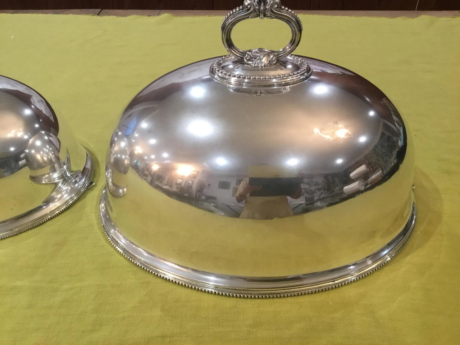 Antique English Graduated Meat Domes Food Covers by Walker and Hall Sheffield England - Set of 3 - 5
