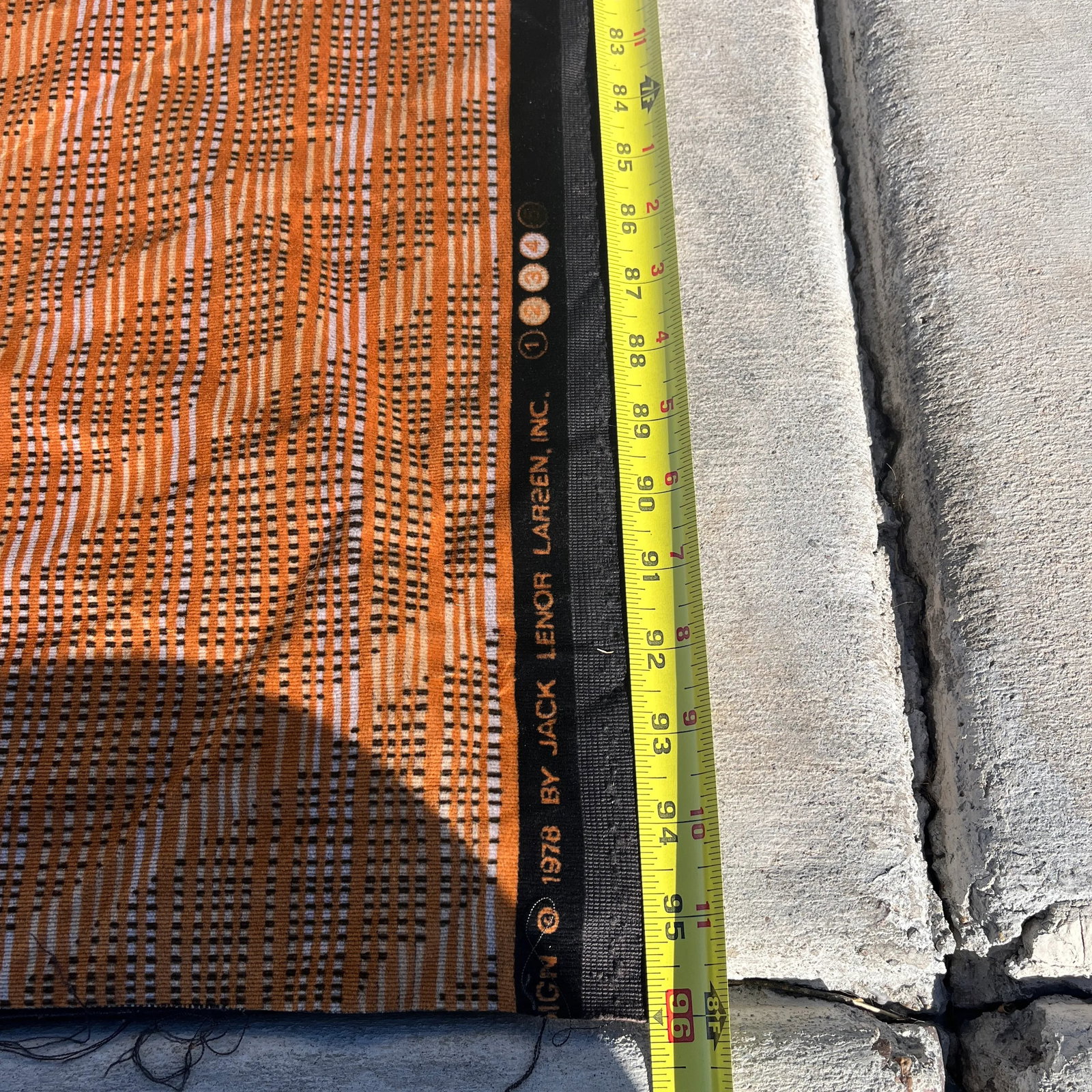 1978 Jack Lenor Larsen Velvet Black & Gold Grid Graphic Fabric - 6