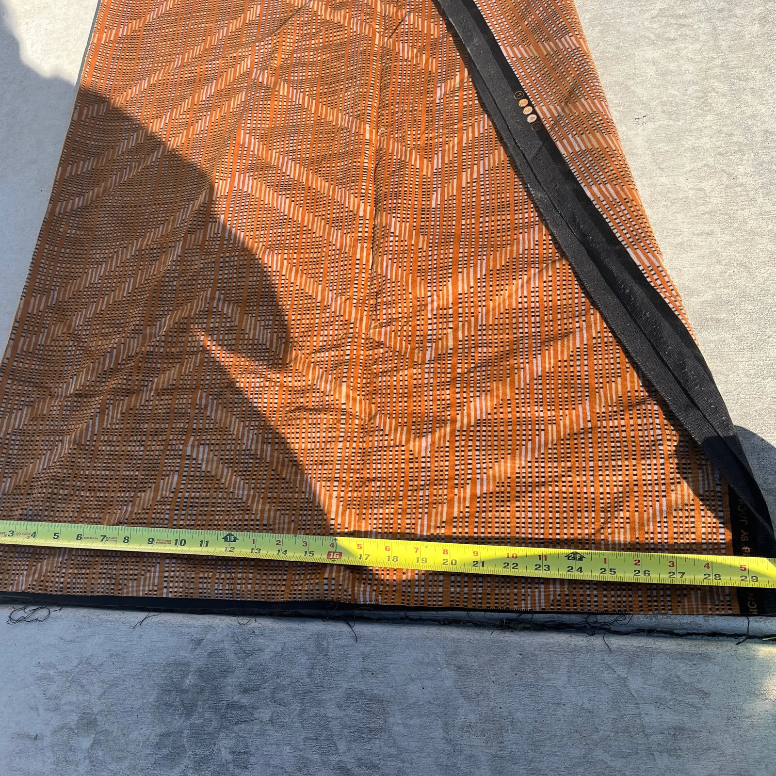 1978 Jack Lenor Larsen Velvet Black & Gold Grid Graphic Fabric - 7