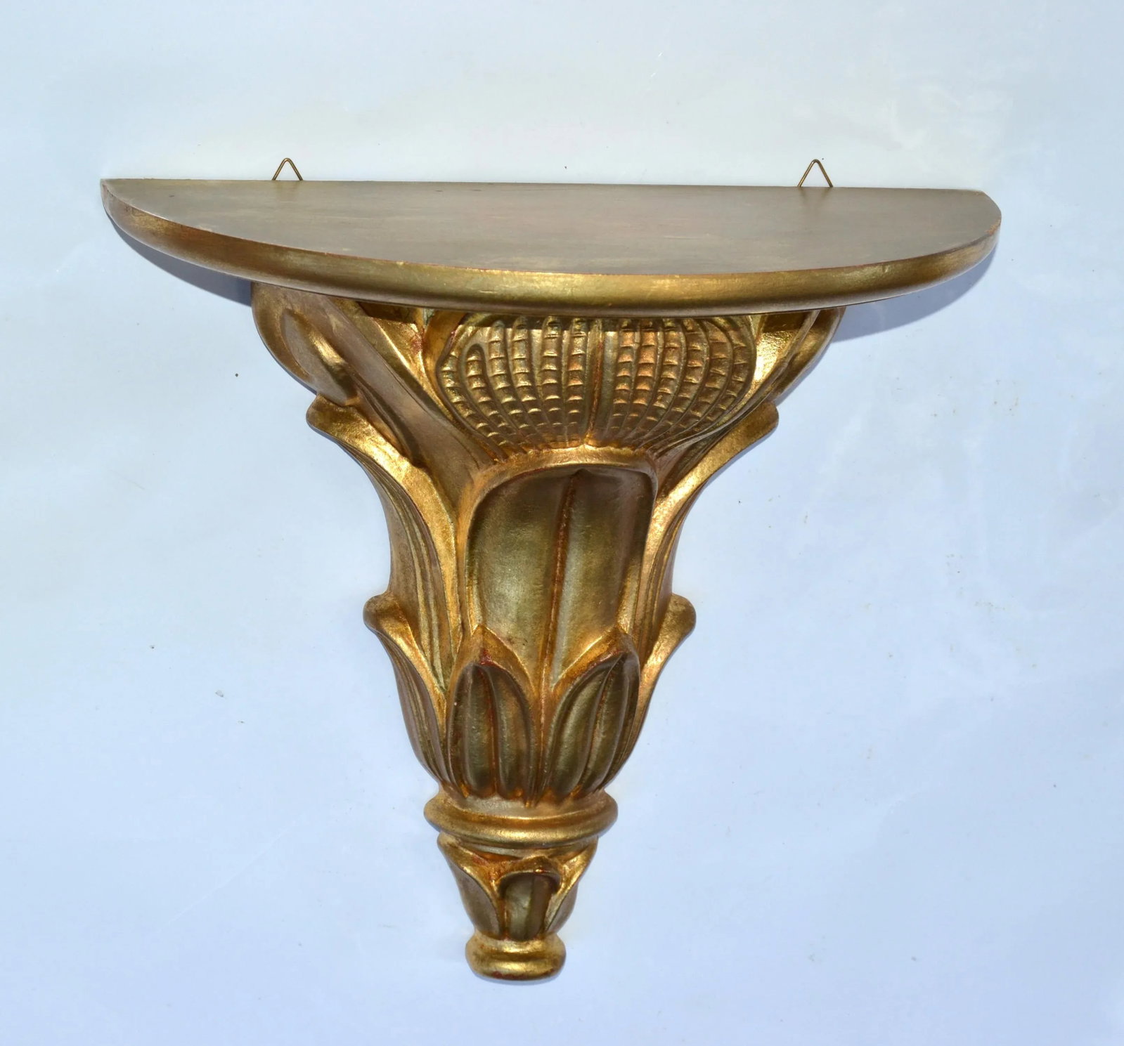 Pair Italian Florentine Vintage Hand Carved Giltwood Wall Shelf Brackets 1970 - 8