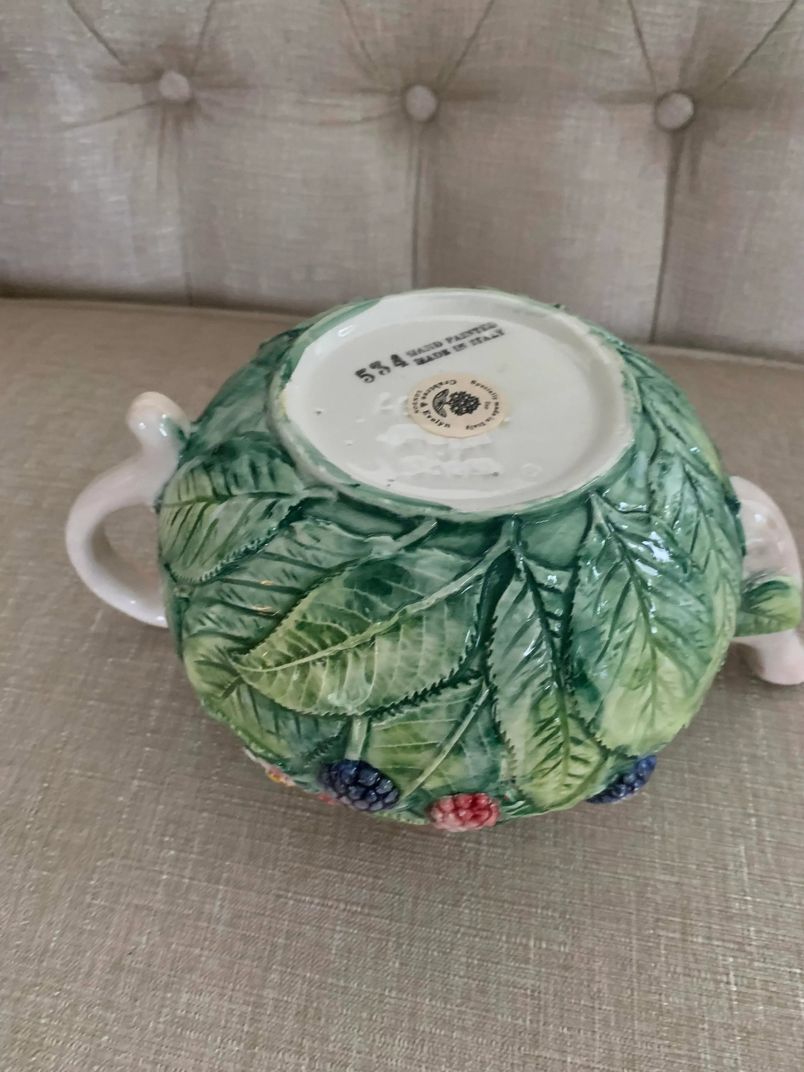 Vintage Hand-Painted Tea Pot, Made in Italy - 6