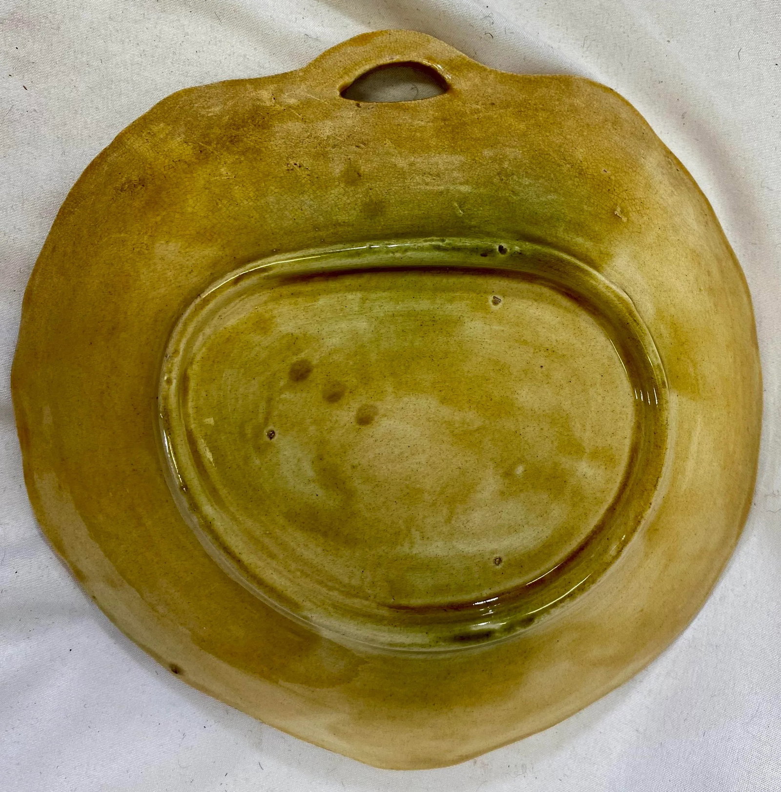 Antique Leaf Shaped Majolica Serving Dish /Plate Decorated With Strawberries & Foliage With Twig Han - 9