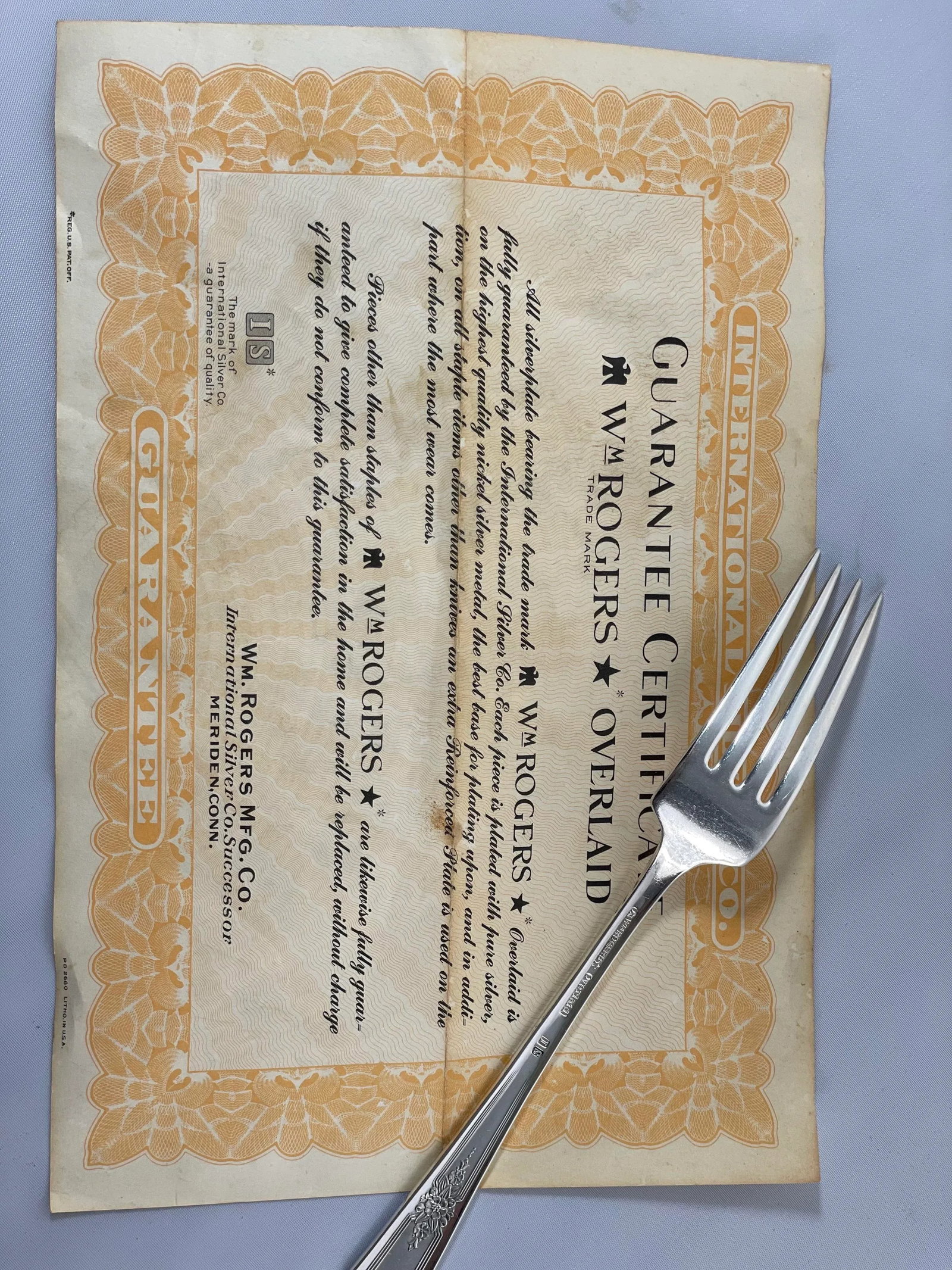 International Silver Co. 1940's William Rogers Overlaid Flatware Desire Pattern Service for Eight- 7 - 12