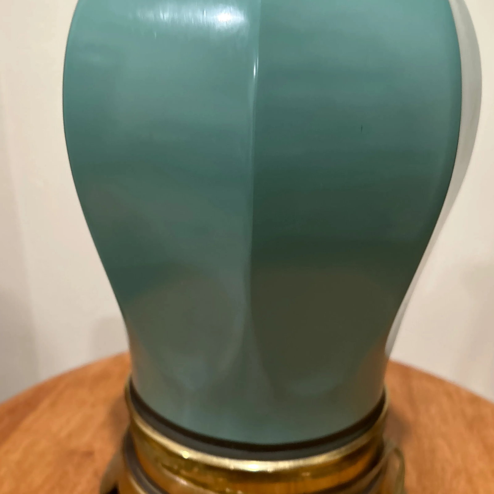 Mid 20th Century French Cerulean Reverse Ceramic Table Lamp - 3