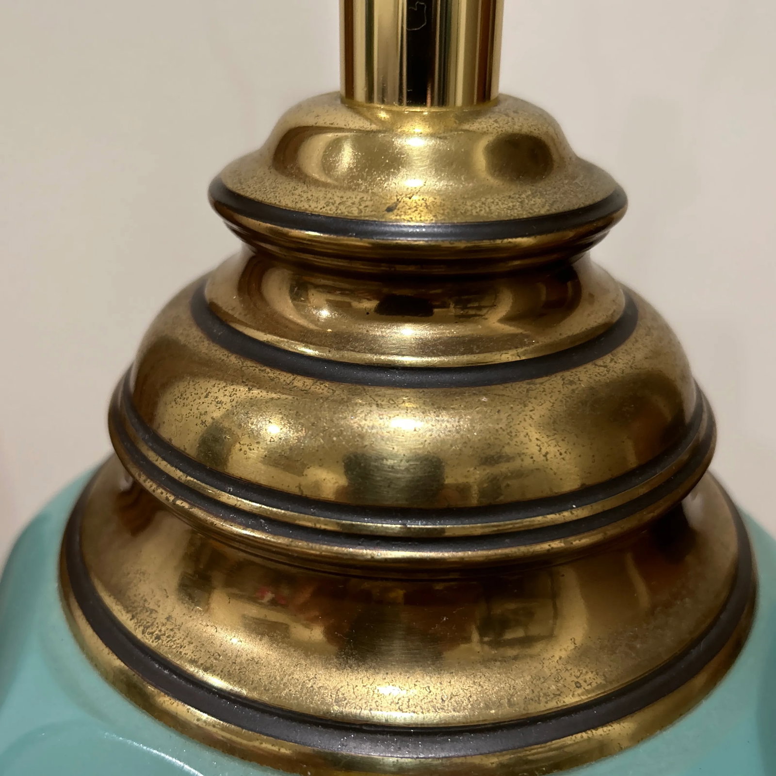 Mid 20th Century French Cerulean Reverse Ceramic Table Lamp - 5