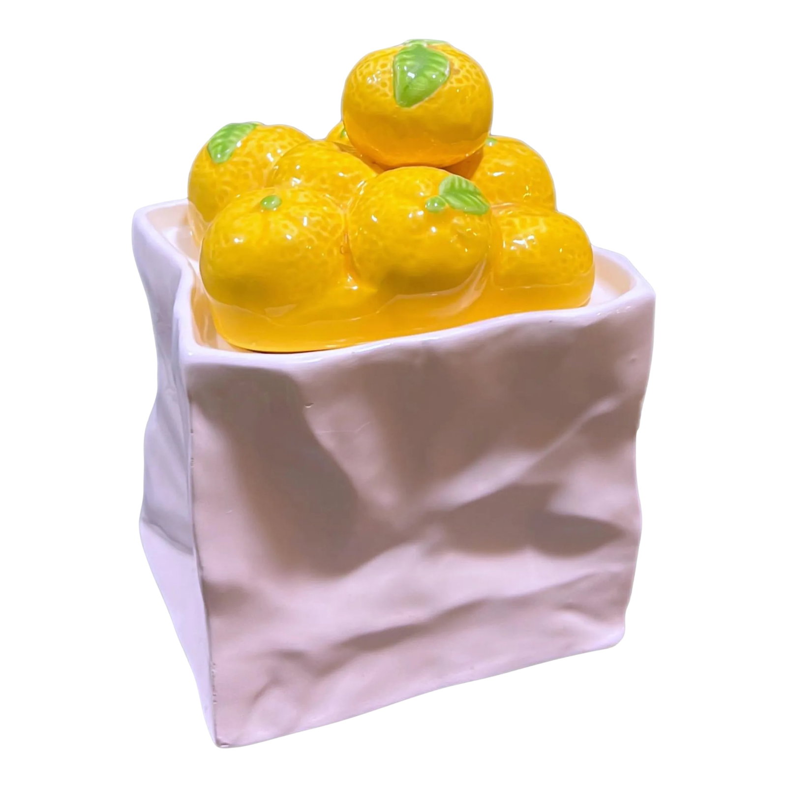 Vintage 1980s Italian Style Ceramic Paper Bag With Lemons (1 of 10)