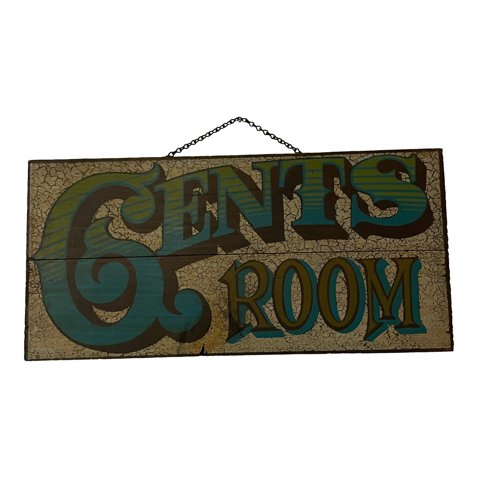 Vintage George Nathan 1972 Gent's Room Sign: Perfect for your man cave, vintage wooden sign by George Nathan of Providence RI. Small hanging chain. Condition: Alterations: Original Condition Unaltered Imperfections: Some Imperfections Condition 
