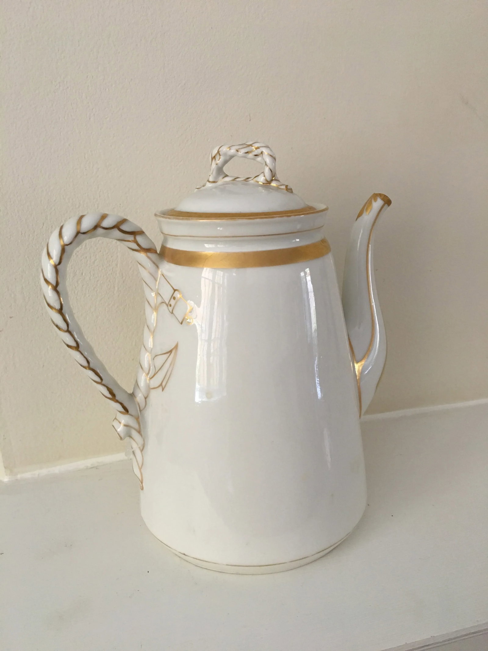 1880s Haviland Limoges Nautical Coffee Pot - 2