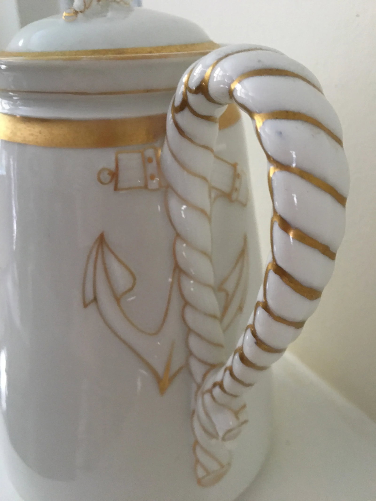 1880s Haviland Limoges Nautical Coffee Pot - 6