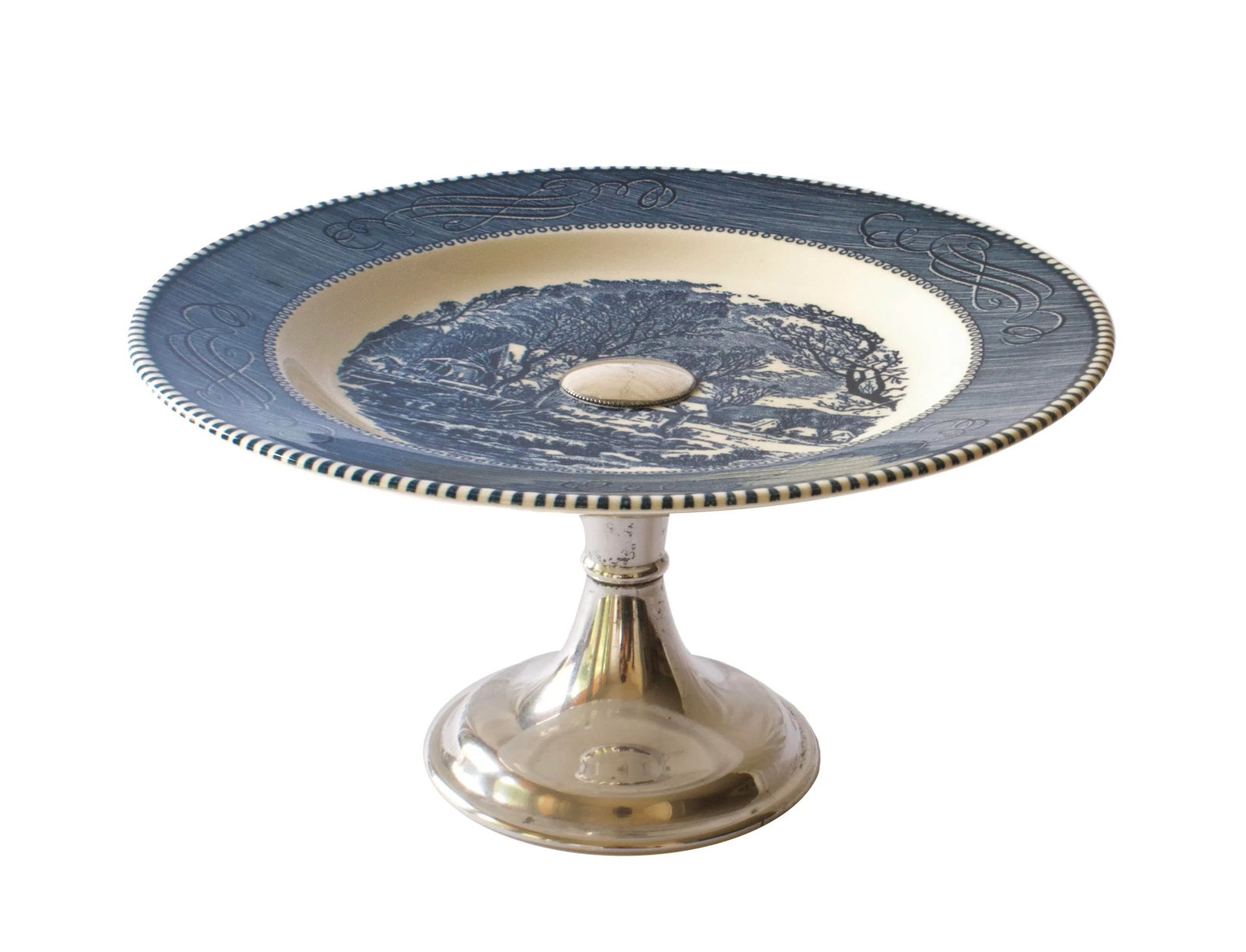Mid 20th Century Currier & Ives Cake Stand - 3