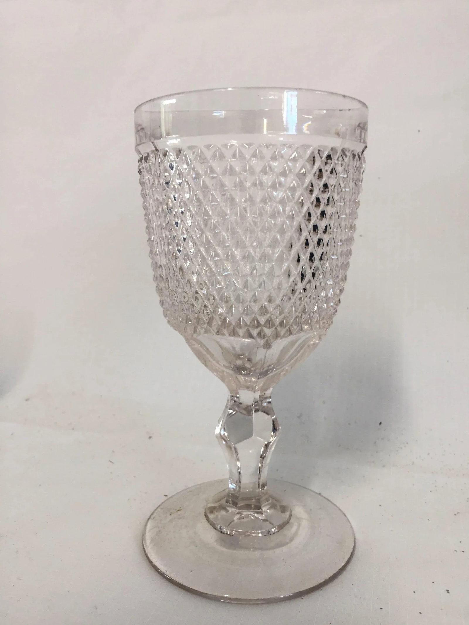 Vintage American Saw-Tooth Pattern Glass Goblets - Set of 8 - 7