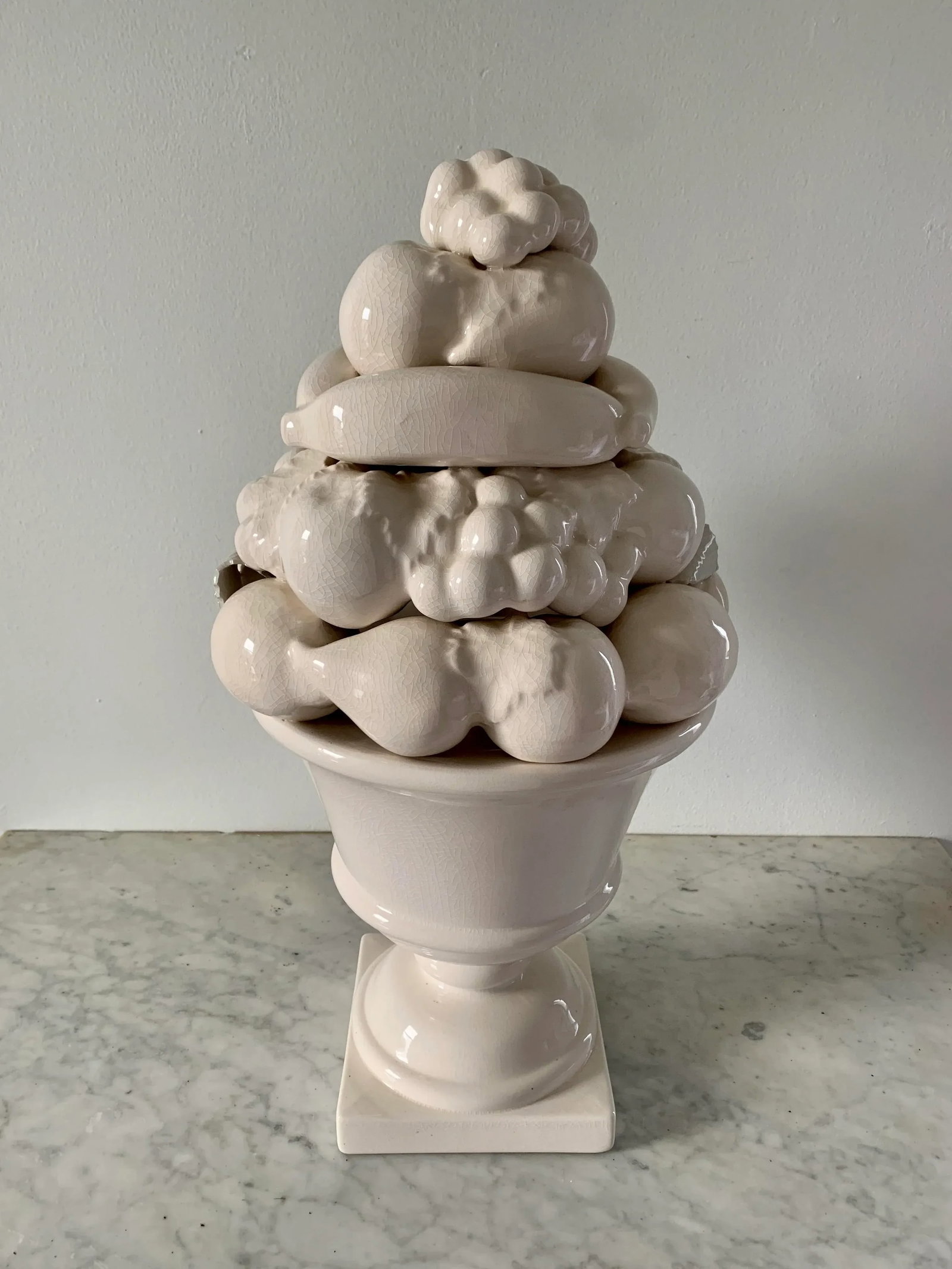 Mid-Century White Glazed Ceramic Fruit Topiary - 10
