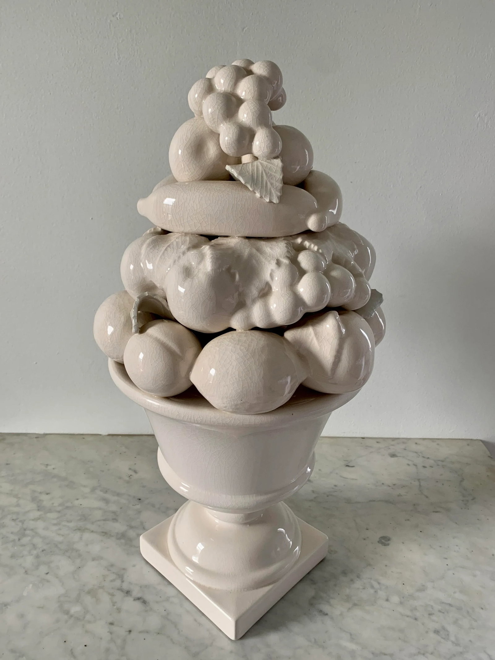 Mid-Century White Glazed Ceramic Fruit Topiary - 13