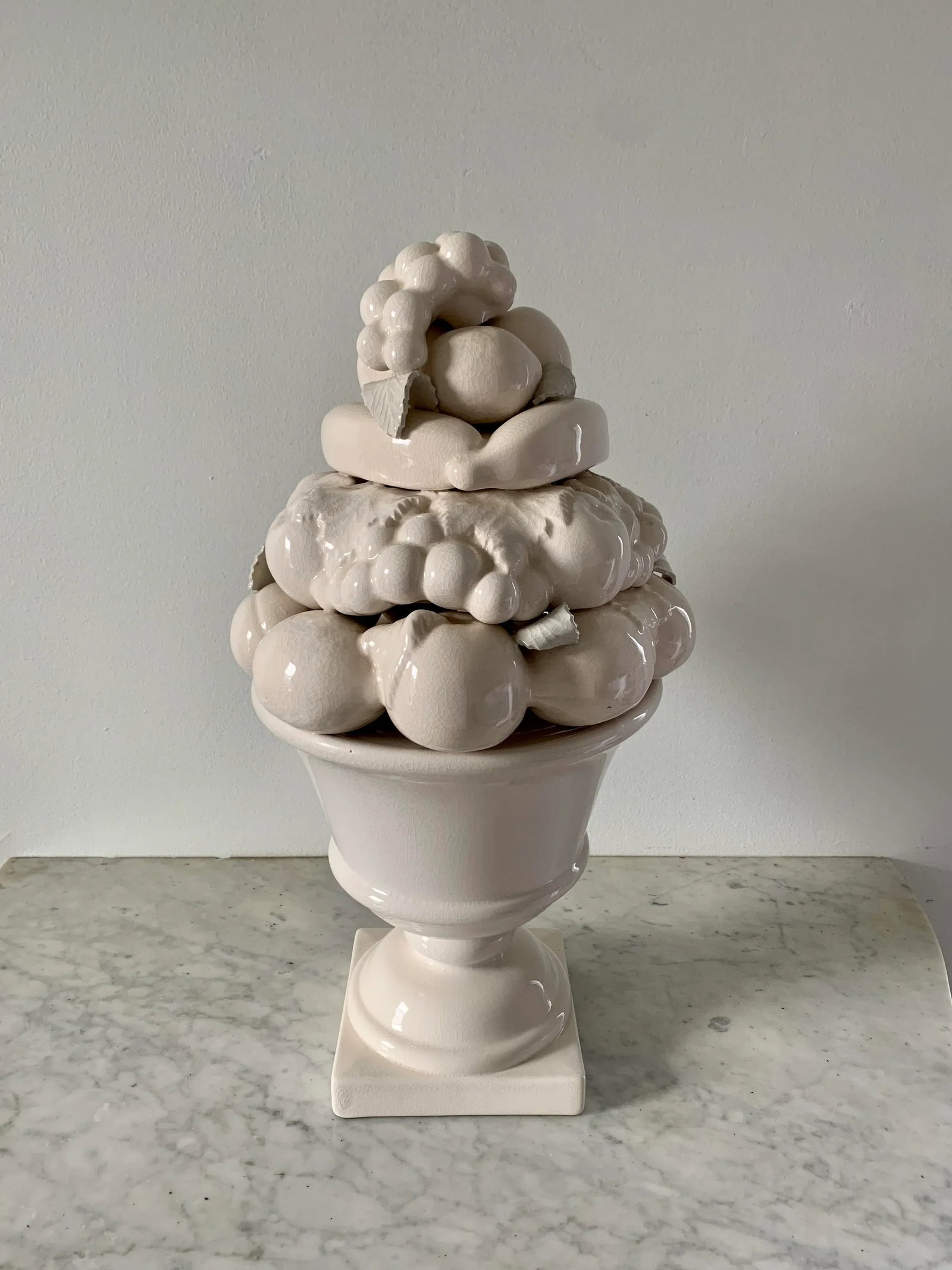 Mid-Century White Glazed Ceramic Fruit Topiary - 14