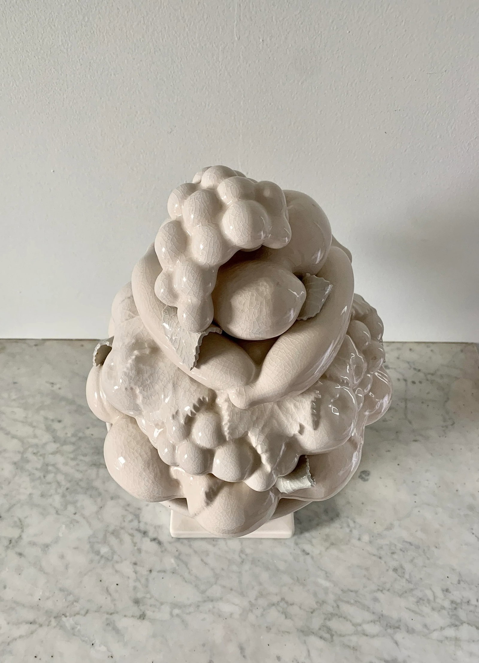 Mid-Century White Glazed Ceramic Fruit Topiary - 3