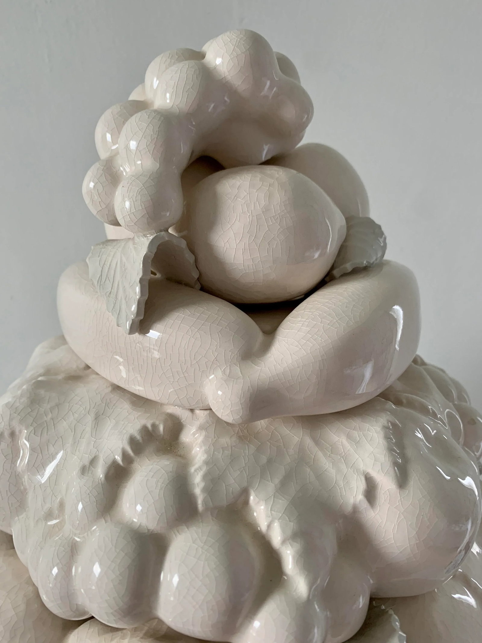 Mid-Century White Glazed Ceramic Fruit Topiary - 4