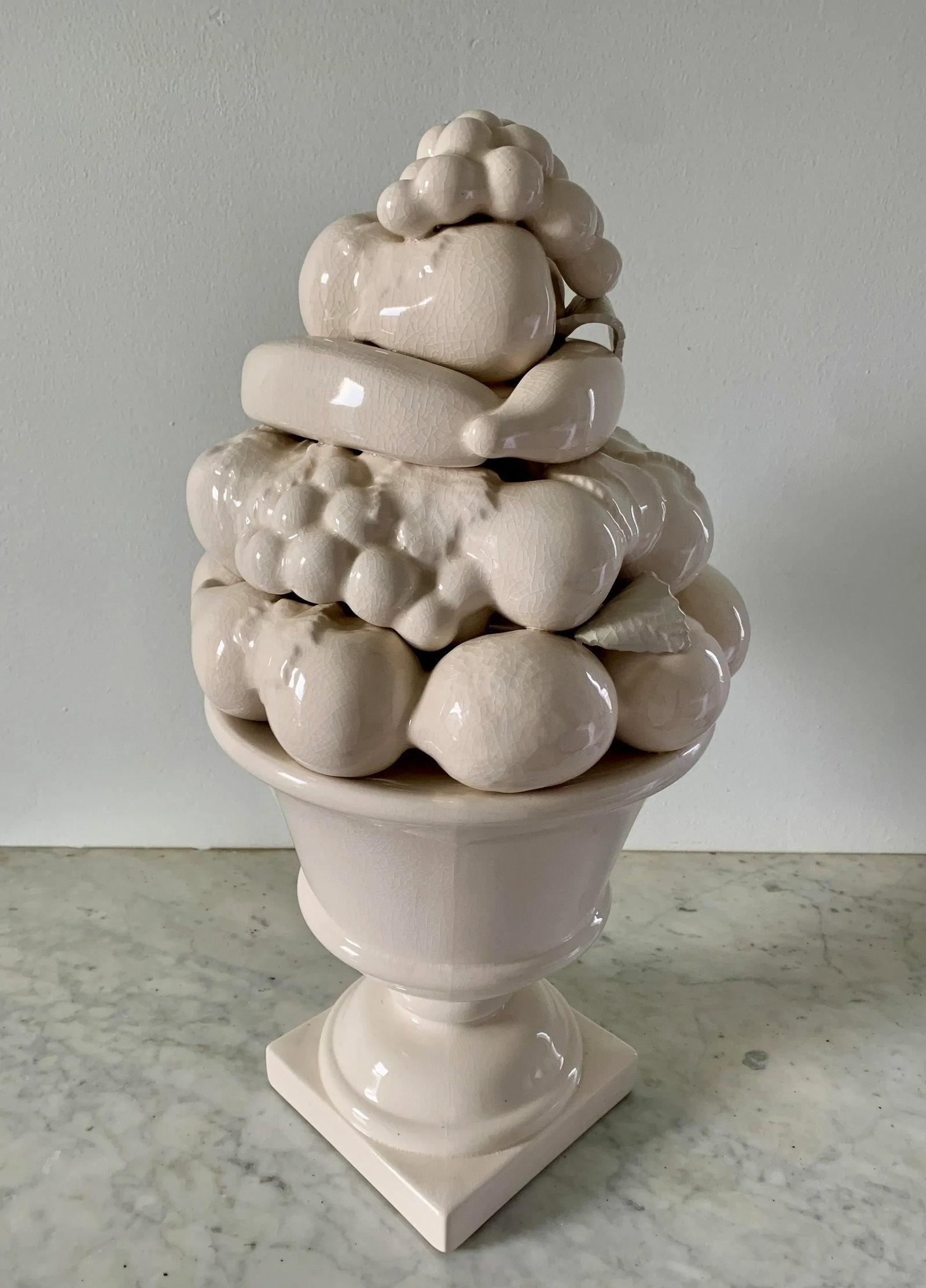 Mid-Century White Glazed Ceramic Fruit Topiary - 9