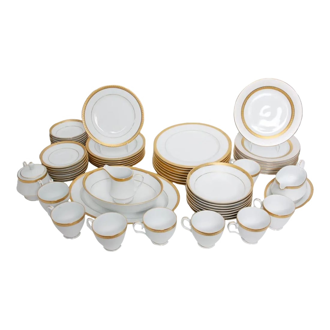 Classic White China Edged in Gold Noritake Metropolitan (1 of 12)