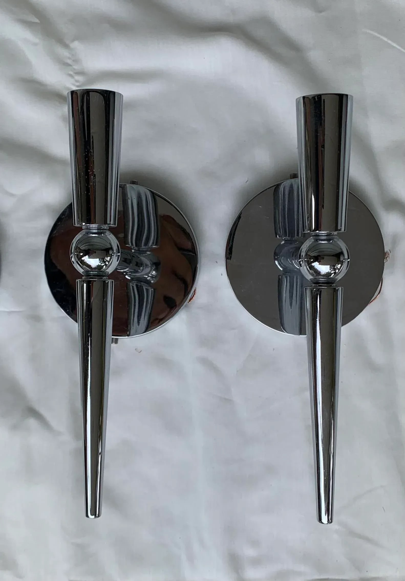 1998 Boyd Lighting Mid-Century Modern Nickel Sconces - Set of 2 - 11