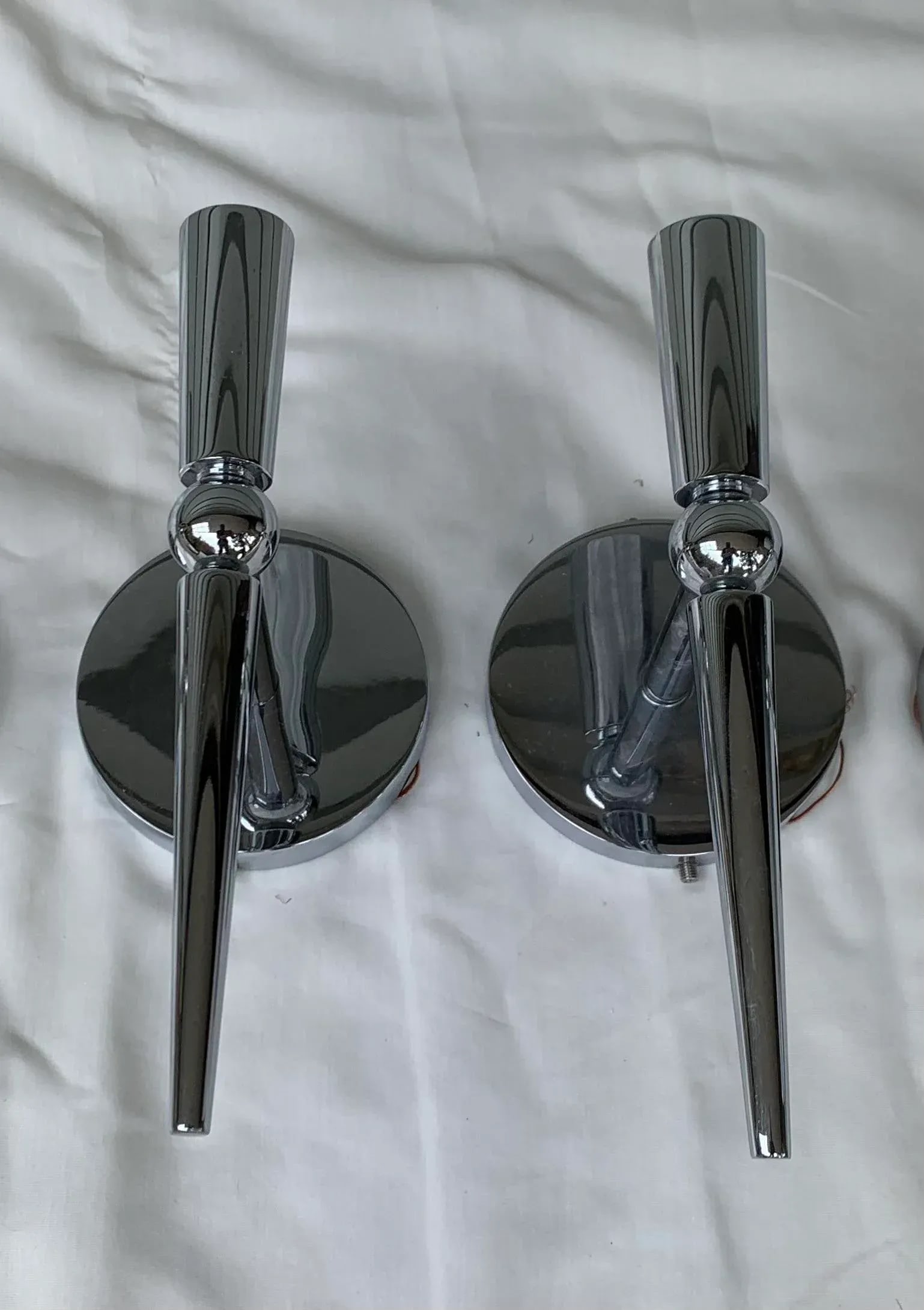 1998 Boyd Lighting Mid-Century Modern Nickel Sconces - Set of 2 - 2