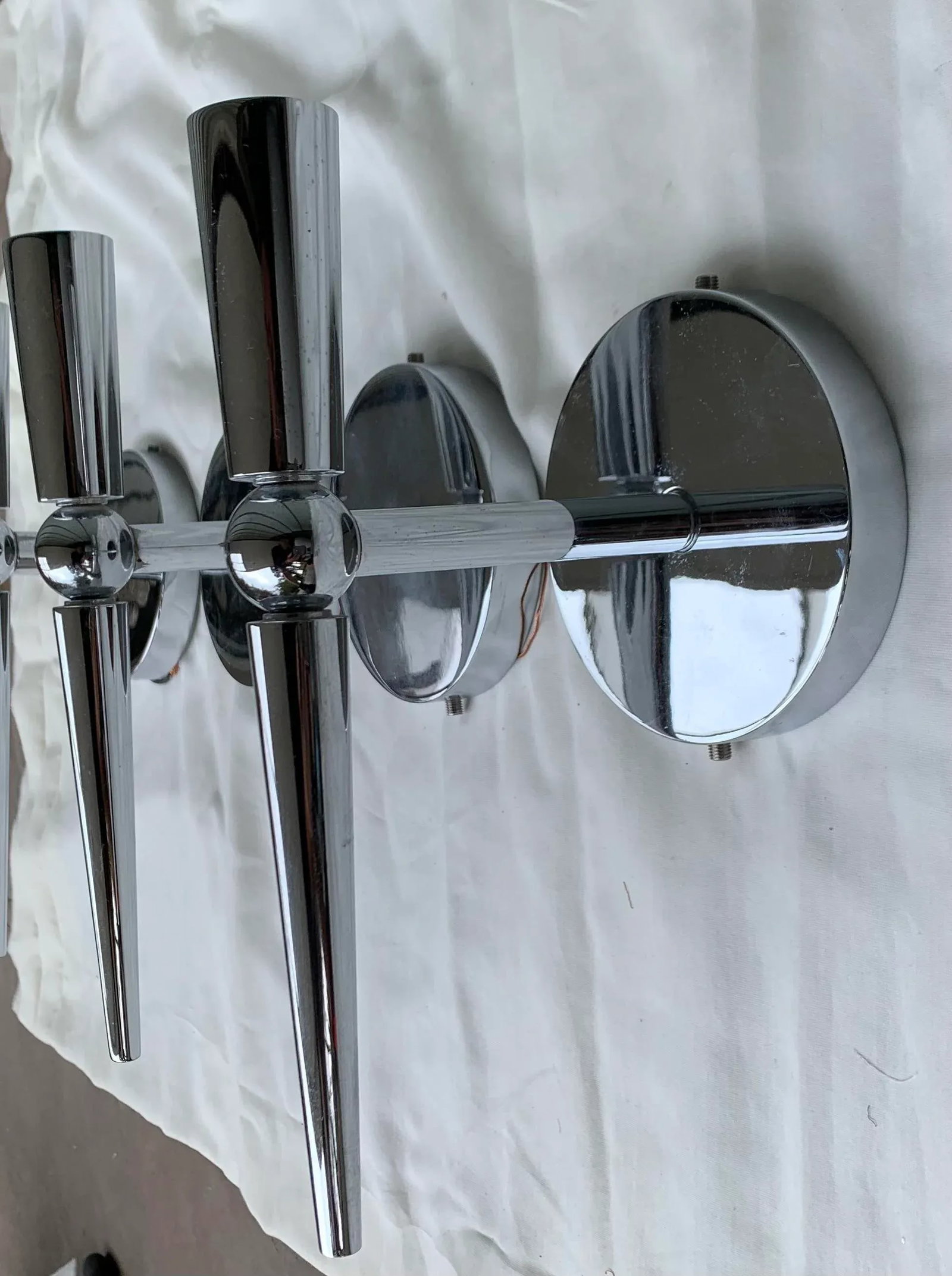 1998 Boyd Lighting Mid-Century Modern Nickel Sconces - Set of 2 - 4