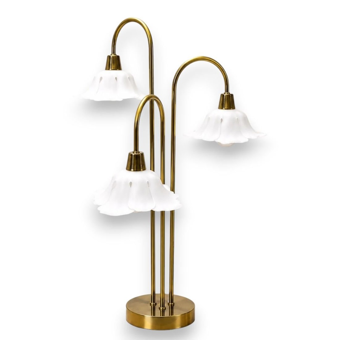 1960s Hollywood Regency Brass Waterfall Table Lamp (1 of 7)