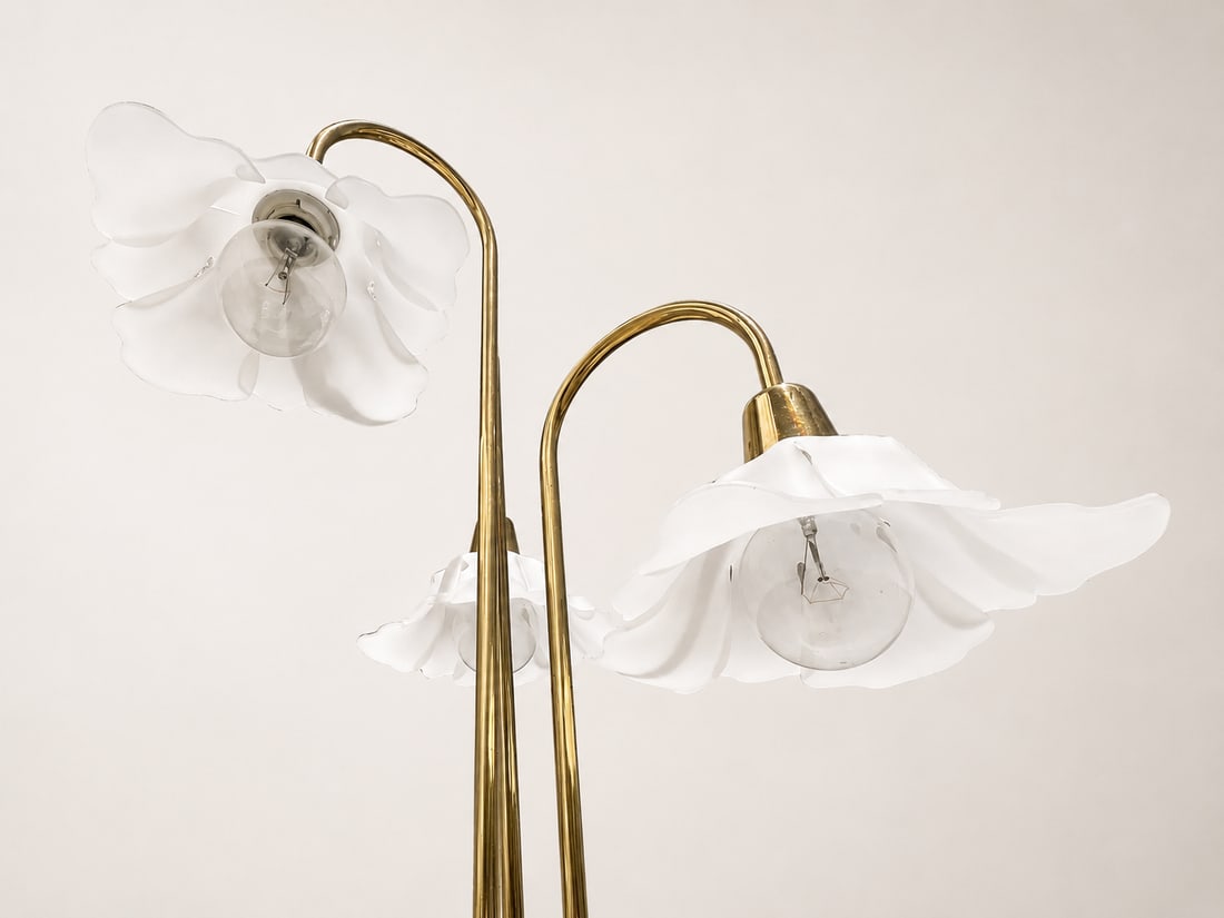 1960s Hollywood Regency Brass Waterfall Table Lamp - 5