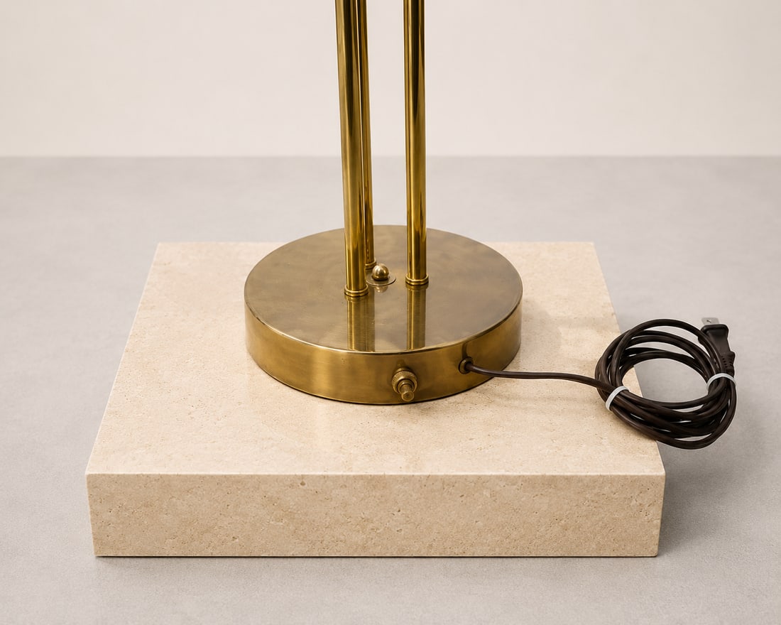 1960s Hollywood Regency Brass Waterfall Table Lamp - 6